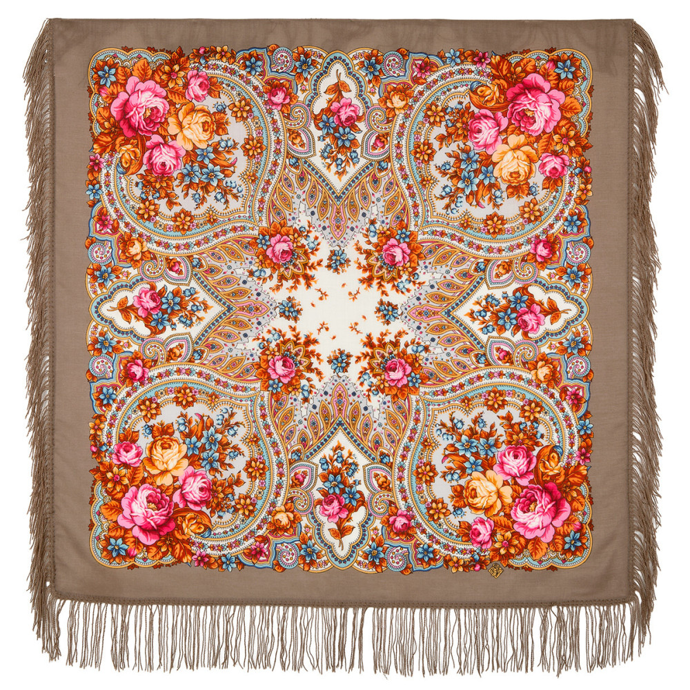 Shop Woolen Scarves with Woolen Fringe 89x89 cm 89x89 cm Spring Dawns Woolen Shawl with Woolen Fringe Pavlovo Posad Manufactory online at Skazka.site | Eligible for fast shipping and free returns. 89x89 cm Spring Dawns Woolen Shawl with Woolen Fringe Pavlovo Posad Manufactory