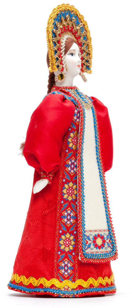 270 mm Russian Girl Doll in a Traditional Dress Porcelain Statue (by Le Russe)