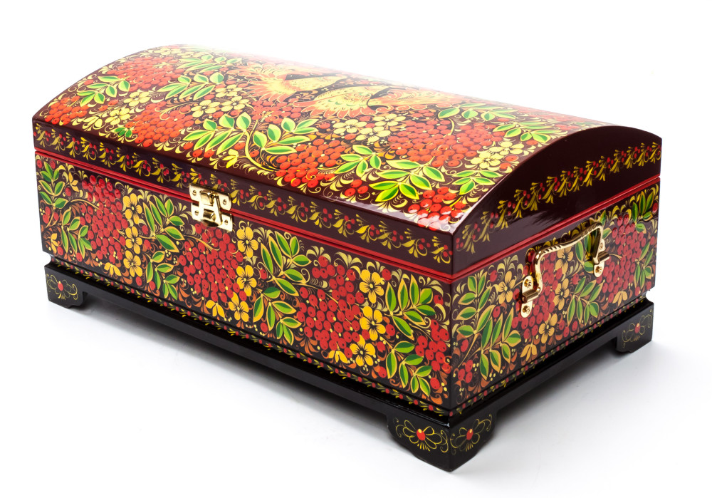 300x180 mm Khokhloma Painting Jewellery Wooden Box