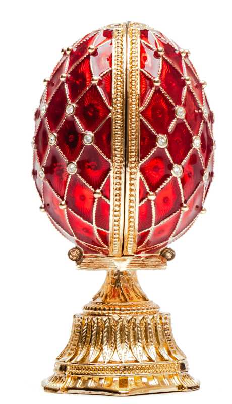 90 mm The Saint Basil Cathedral Red Easter Egg with a Figure inside