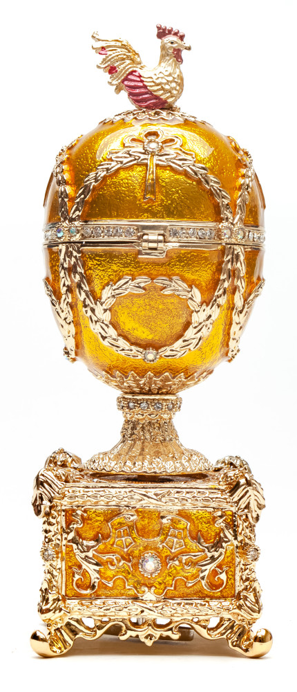 150 mm Golden Music Easter Egg with the Clock
