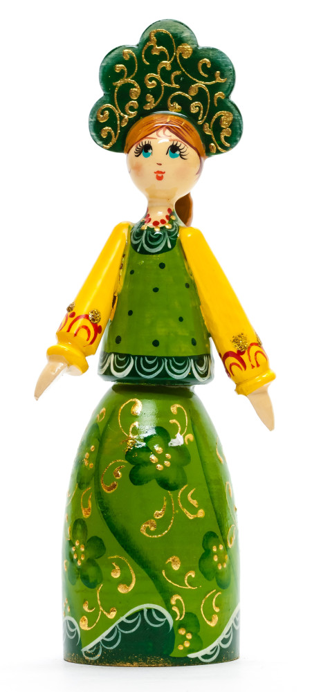 170 mm Russian Girl in Kokoshnik hand painted Wooden Doll (by Summer Shine)