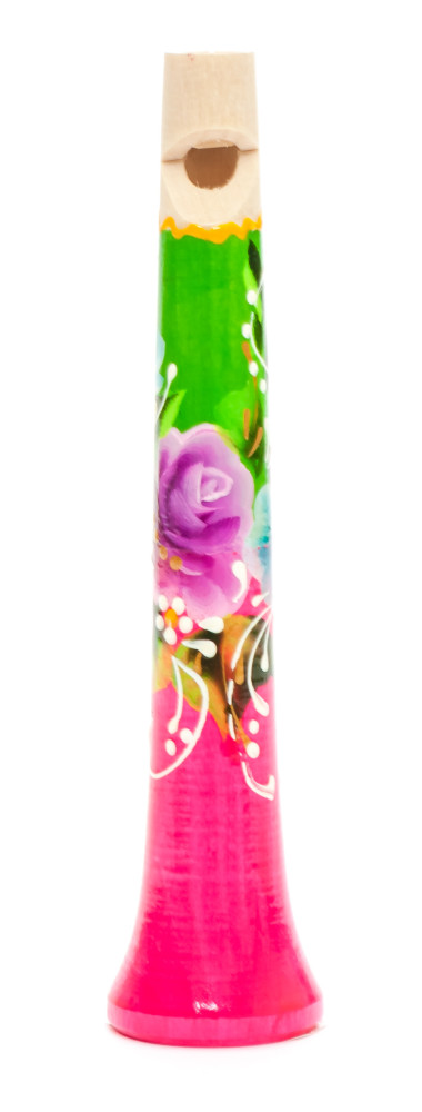 130 mm Zhostovo hand painted Wooden Whistle (by Skazka)