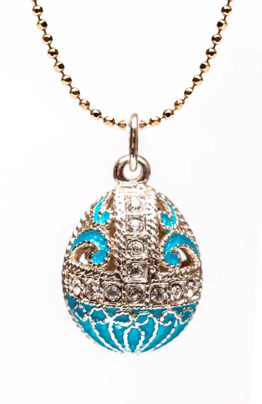 Enamel Light Blue Egg Pendant