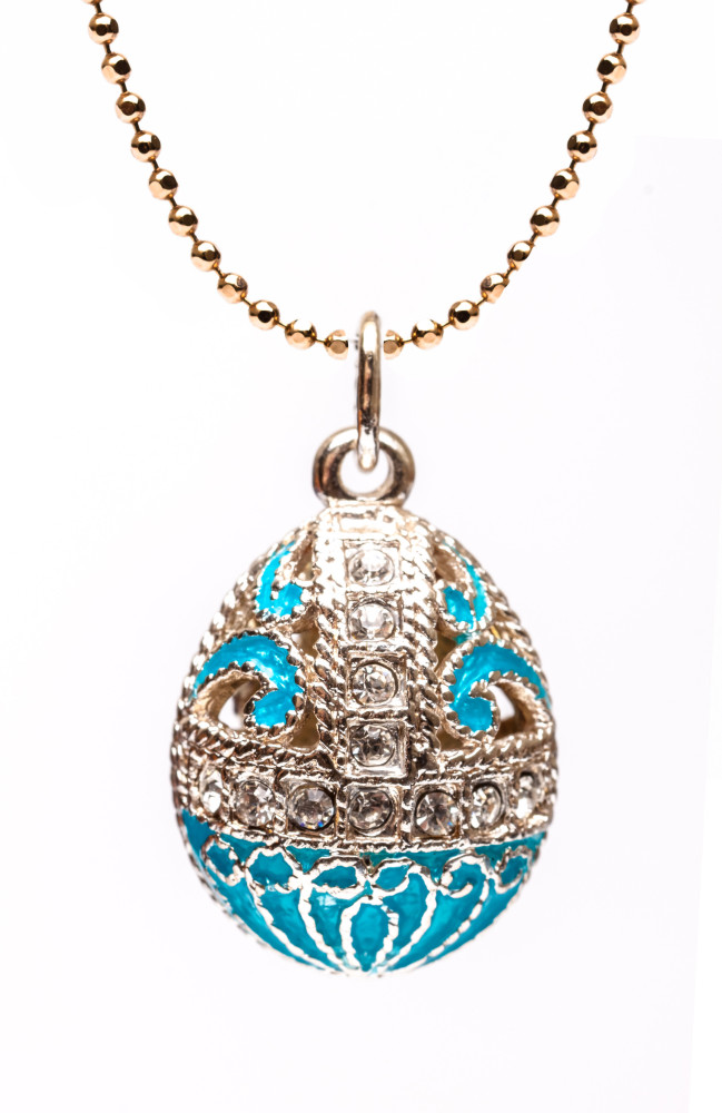 Enamel Light Blue Egg Pendant