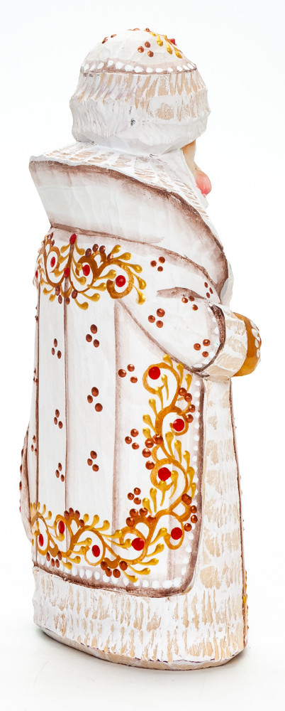 150 mm Santa Claus with a Bag handpainted Wooden Carved Statue (by Natalia Nikitina Workshop)