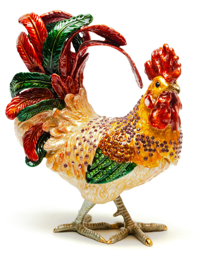 180 mm Brown Cockerel Jewellery Box