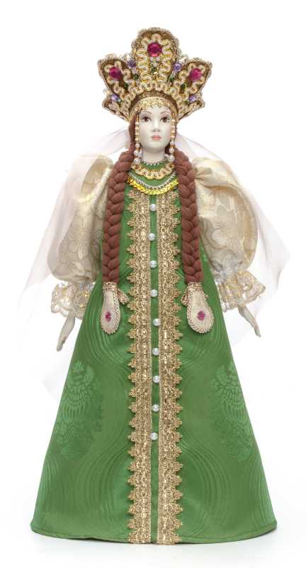 The Princess in a Green Dress hand-sewn Porcelain Doll - 21 Inches