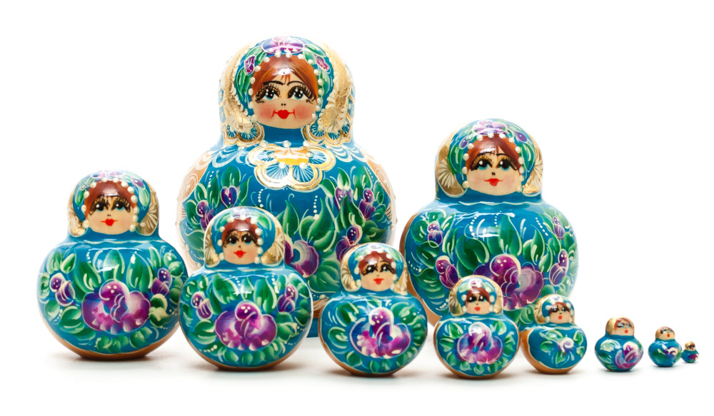 120 mm Flowers handpainted Wooden Matryoshka round Doll 10 pcs (by Irina Niorth)