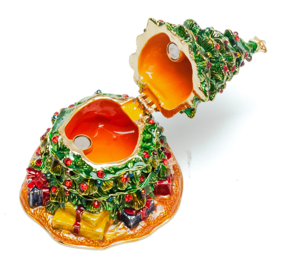 80 mm Green Christmas Tree Jewellery Box (by Alexaner G Studio)