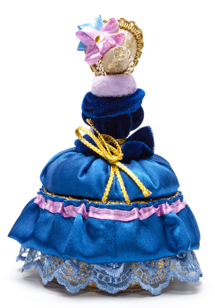 Girl with a Clutch in a Winter Hat and Dress of the 18th century style hand-sewn Doll with Jewelry Box (by Le Russe)