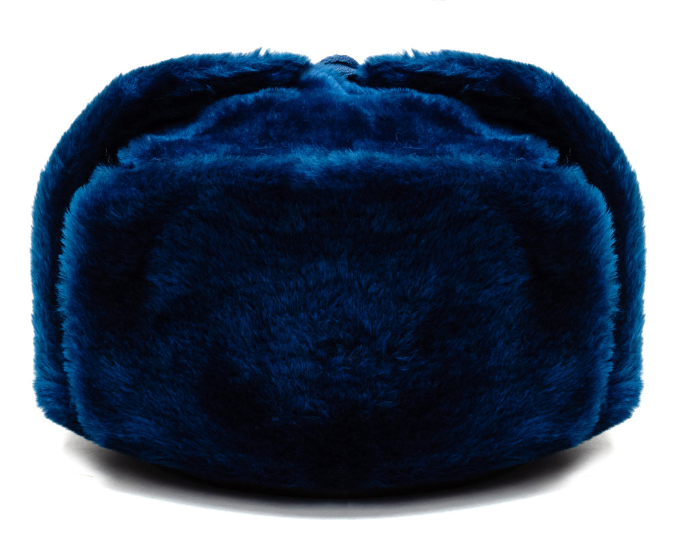 Russian Fur Ushanka Winter Hat (blue, any size)