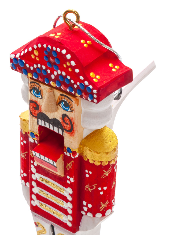 120 mm The Nutcracker hand carved and painted wooden Christmas Tree Ornament (by Nikitina Crafts)