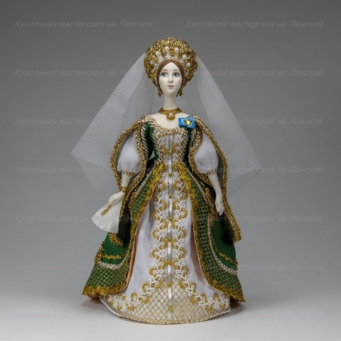 Russian Girl hand made Porcelain Doll in a 19th century Dress - 11 Inches (by Le Russe)
