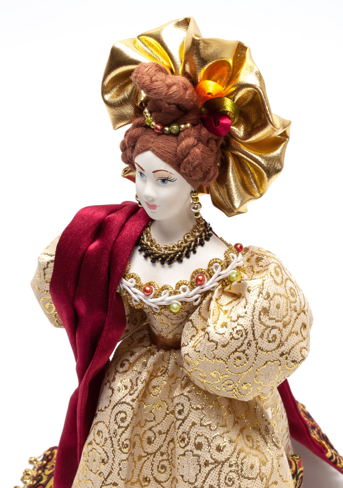 Russian Girl hand made Porcelain Doll in a 19th century Dress - 11 Inches (by Le Russe)