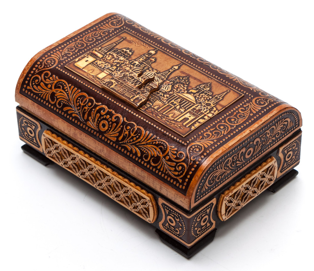 120x85 mm Moscow hand made Birchbark Jewelry Box (by Maxim Birch)