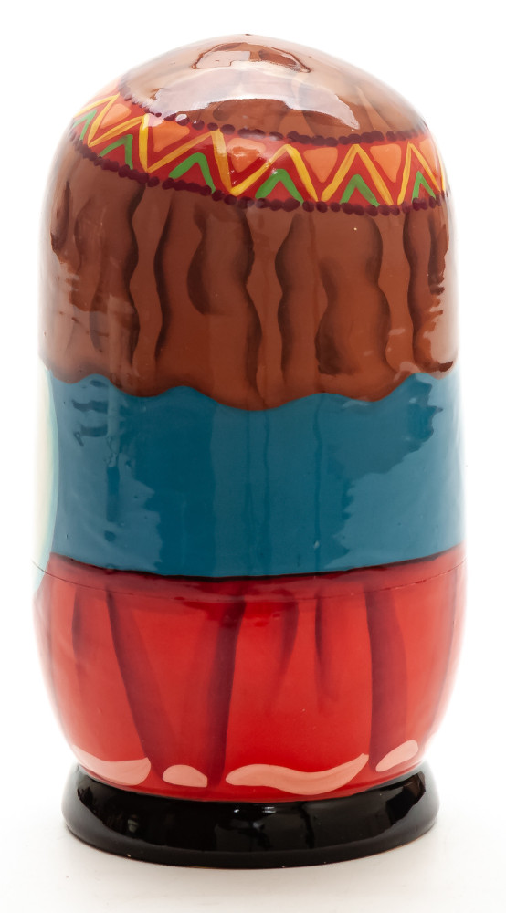 120mm Girl with a Teddy Bear hand painted Matryoshka 3pcs (by Gift Shop)