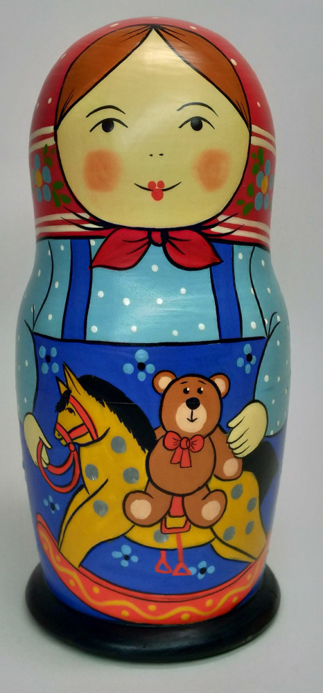 Shop Exclusive Nesting Dolls 160 mm Mother with Toy hand painted Traditional Russian Wooden Matryoshka doll 5 pcs (by Igor Malyutin) online at Skazka.site | Eligible for fast shipping and free returns. 160 mm Mother with Toy hand painted Traditional Russian Wooden Matryoshka doll 5 pcs (by Igor Malyutin)
