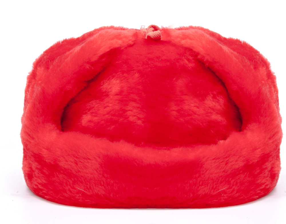 Russian Army Fur Ushanka Winter Hat (red, any size)