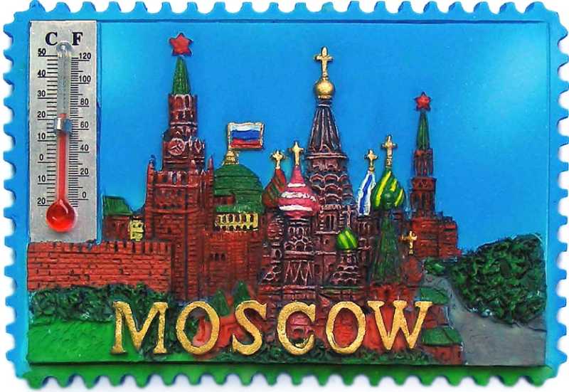 Магнит рельефный "Москва" с термометром