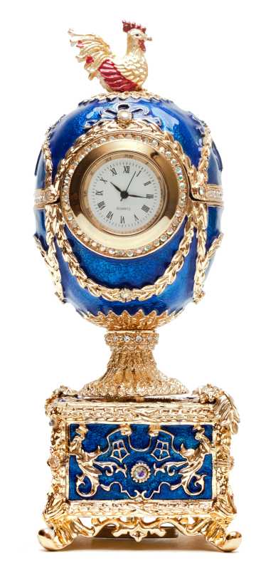 150 mm Blue Music Easter Egg with the Clock
