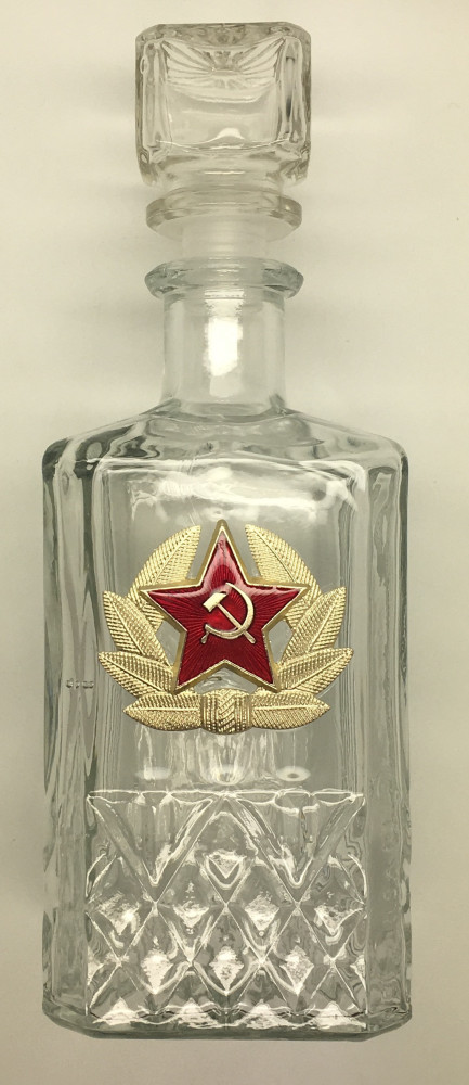 USSR Red Star Badge Decanter and Glasses Set