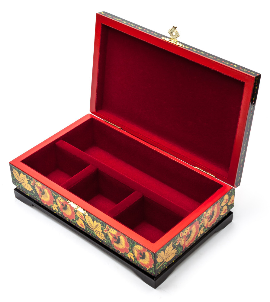 230x140 mm Khokhloma Painting Jewellery Wooden Box
