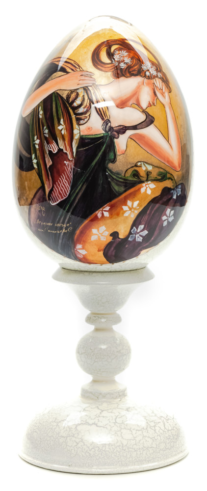 270mm The Evening Star hand painted wooden Egg with standby (by Tatiana Crafts)