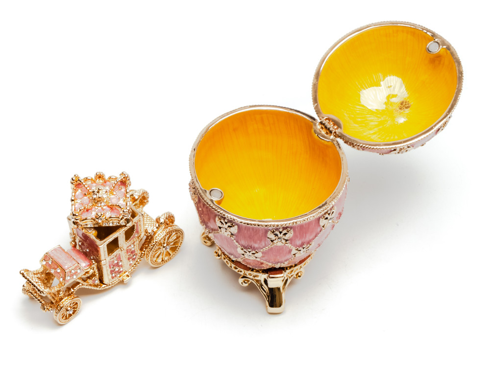 96 mm Imperial Coach and Pink Imperial Coronation Easter Egg