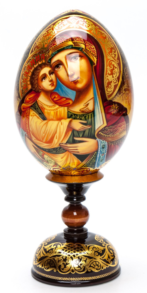 220 mm Feodorovskaya Godmother hand painted on wooden egg (by Hamlet Crafts)