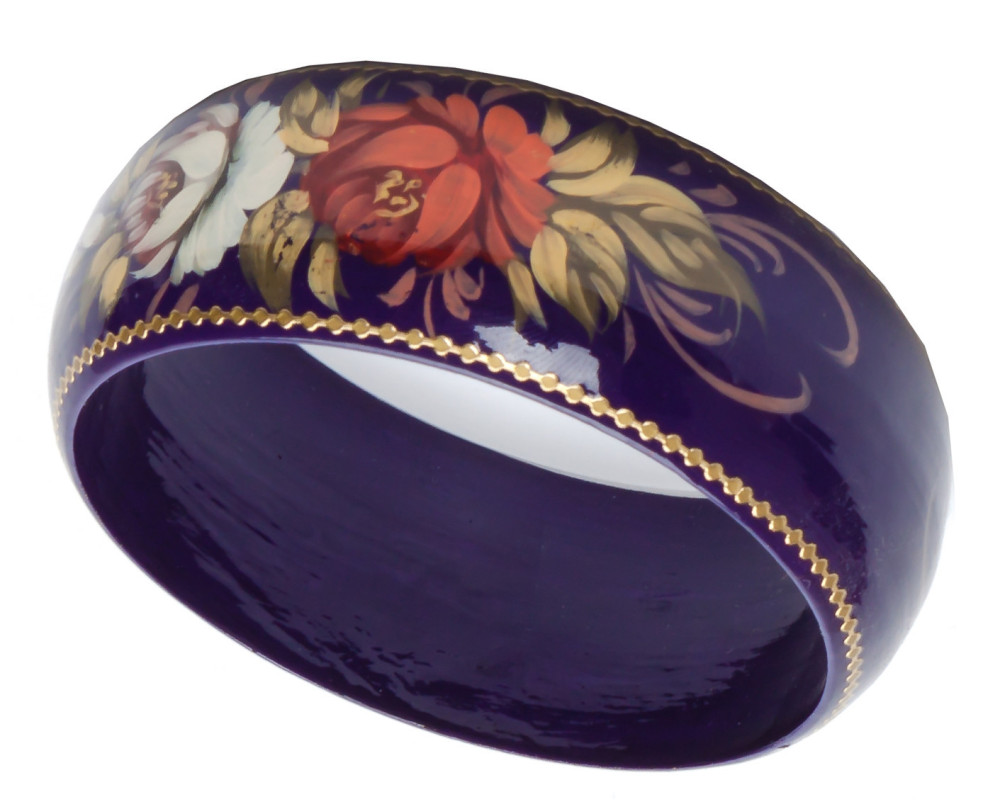  80x31 mm Zhostovo Hand Painted Bracelet (by Lada Workshop)