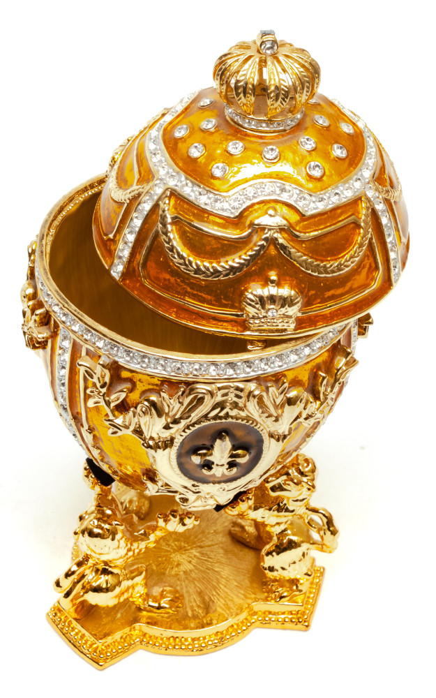 160 mm With Lions Golden Easter Egg