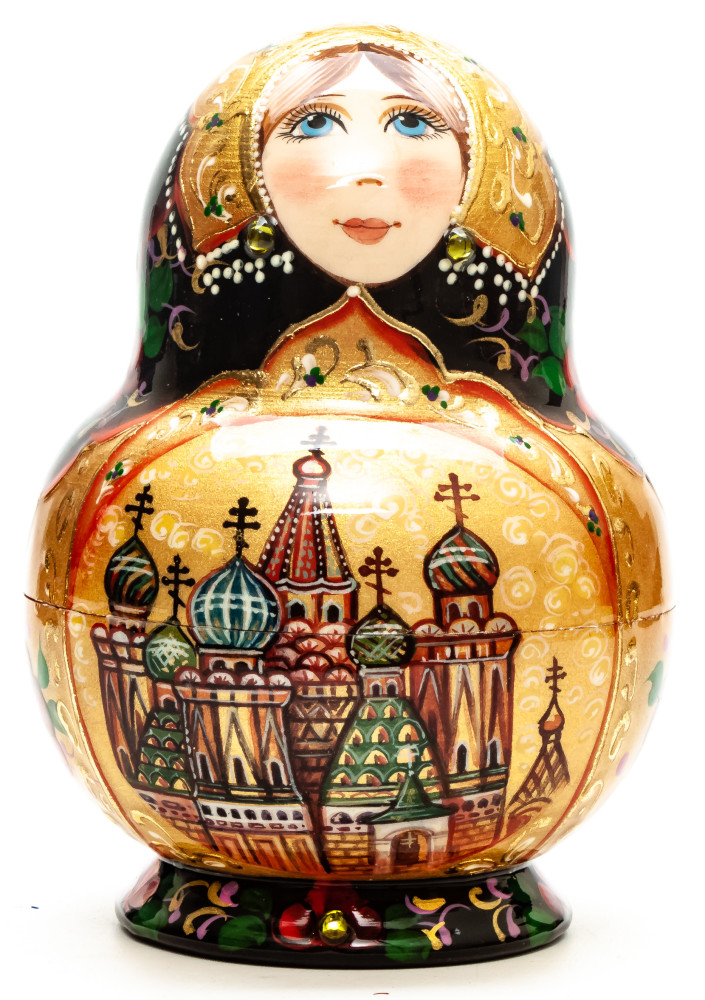 150 mm Moscow Cathedrals hand painted wooden Matryoshka doll 10 pcs (by A Studio)