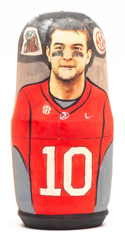 100mm A.J.McCarron from Alabama Crimson Hand Painted Matryoshka Doll 5 pcs (by Konstantin Studio)