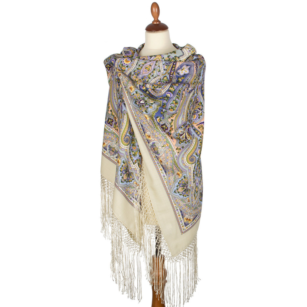 Shop Thick Woolen Fabric Shawls with Silk Fringe 148x148 cm Шаль «Единственная» online at Skazka.site | Eligible for fast shipping and free returns. Шаль «Единственная»