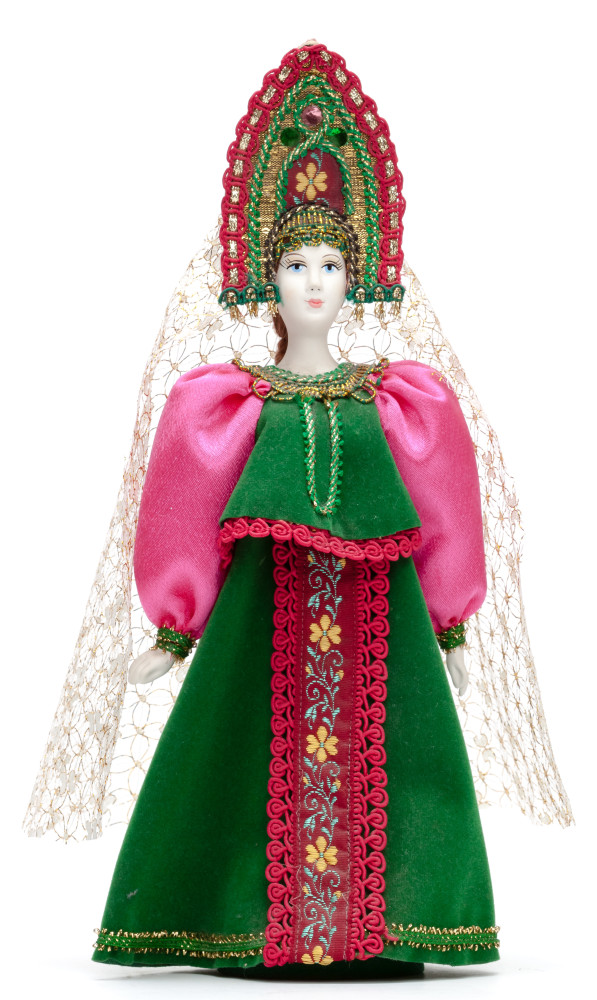 Russian Beauty hand made Porcelain Doll in Kokoshnik - 11 Inches (by Le Russe)