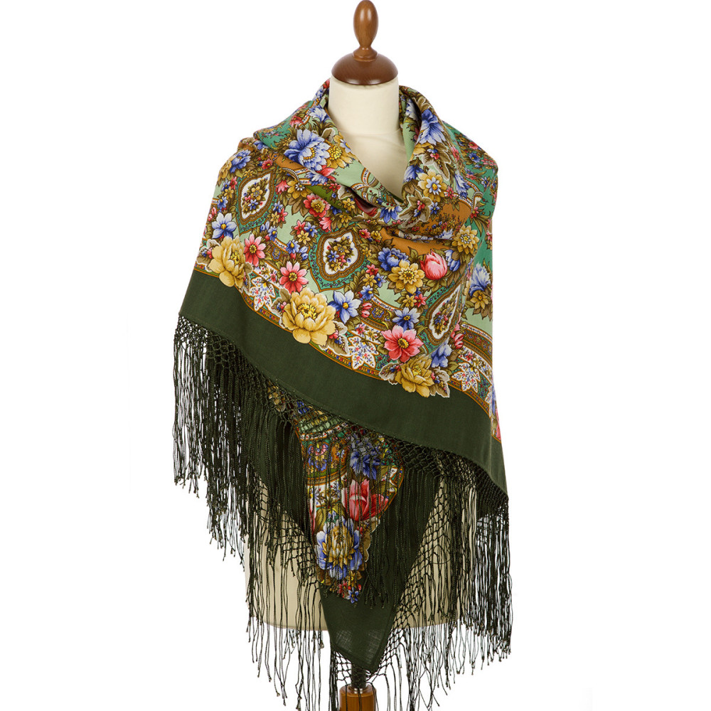 Shop Thick Woolen Fabric Shawls with Silk Fringe 148x148 cm Шаль «Злато-серебро» online at Skazka.site | Eligible for fast shipping and free returns. Шаль «Злато-серебро»