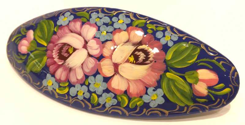 Lada Hair Clip Hand Painted Zhostovo Art