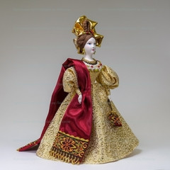 Russian Girl hand made Porcelain Doll in a 19th century Dress - 11 Inches (by Le Russe)
