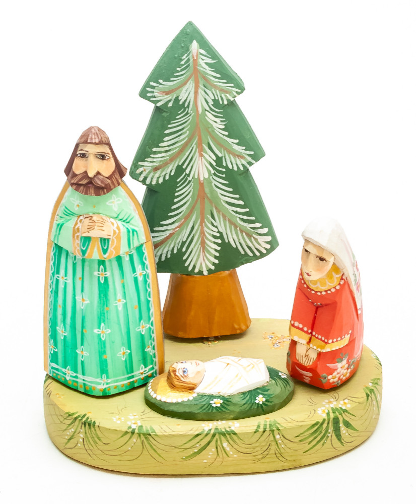 Nativity Set of 4 handpainted Carving Wooden Figures