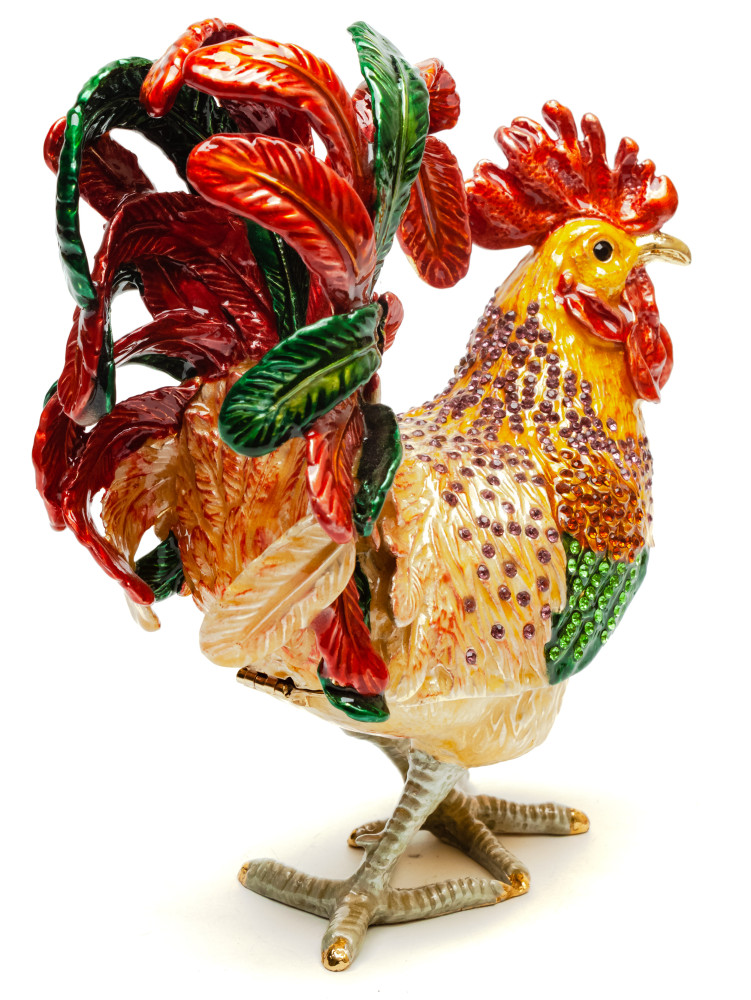 180 mm Brown Cockerel Jewellery Box
