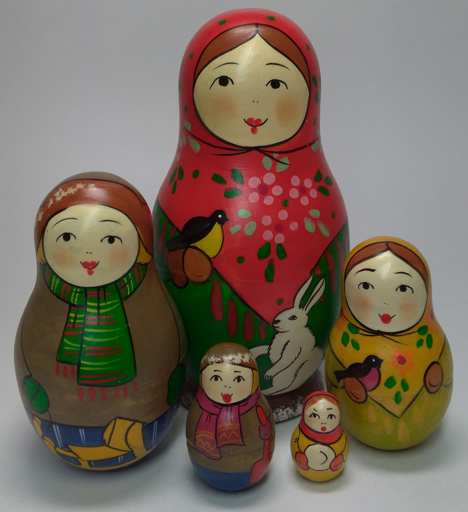 Shop Exclusive Nesting Dolls 110 mm Mistress with Hare hand painted Traditional Russian Wooden Matryoshka doll 5 pcs (by Igor Malyutin) online at Skazka.site | Eligible for fast shipping and free returns. 110 mm Mistress with Hare hand painted Traditional Russian Wooden Matryoshka doll 5 pcs (by Igor Malyutin)