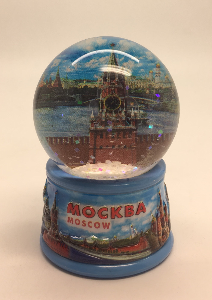 45 mm Spasskaya Tower of Moscow Kremlin Snow Globe (by AKM Gifts)