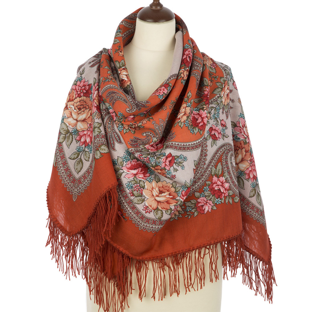 Shop Woolen Scarves with Woolen Fringe 125x125 cm Платок «Откровение» online at Skazka.site | Eligible for fast shipping and free returns. Платок «Откровение»