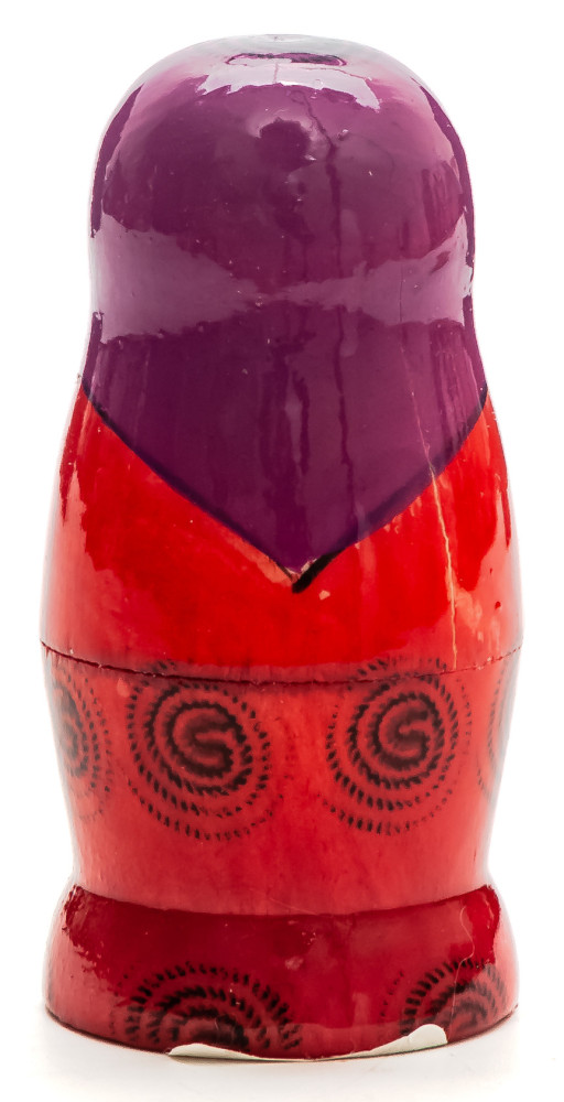 70 mm Violette Head Semenovskaya handpainted wooden Russian Matryoshka Doll 3 pcs (by Ivan Studio)