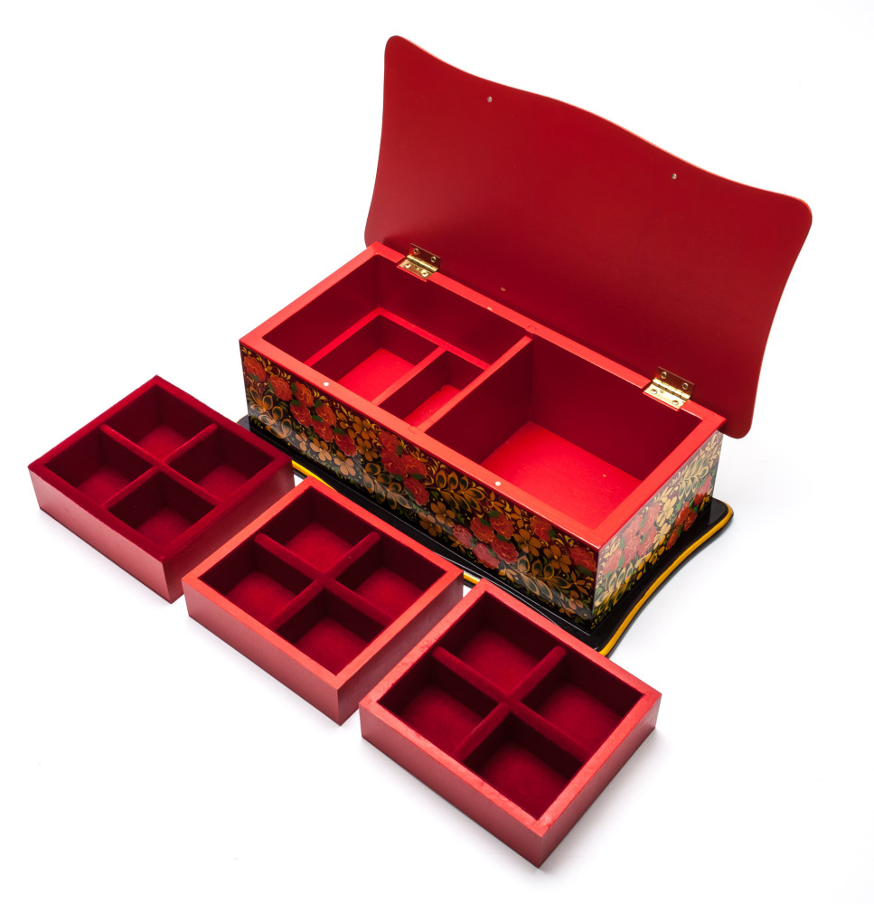 300x180 mm Khokhloma Painting Jewellery Wooden Box