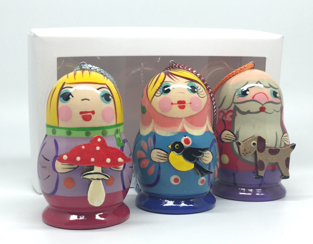 Matryoshka with Russian Traditions Christmas Ornaments