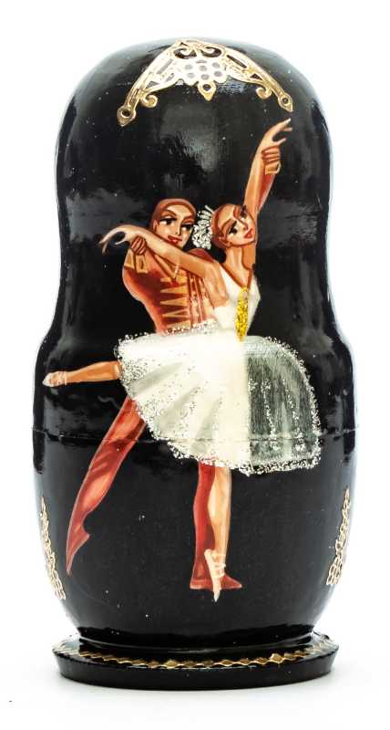 110mm Russian Ballet hand painted on wooden Matryoshka doll 5 pcs (by Alexander Famous Paintings Studio)
