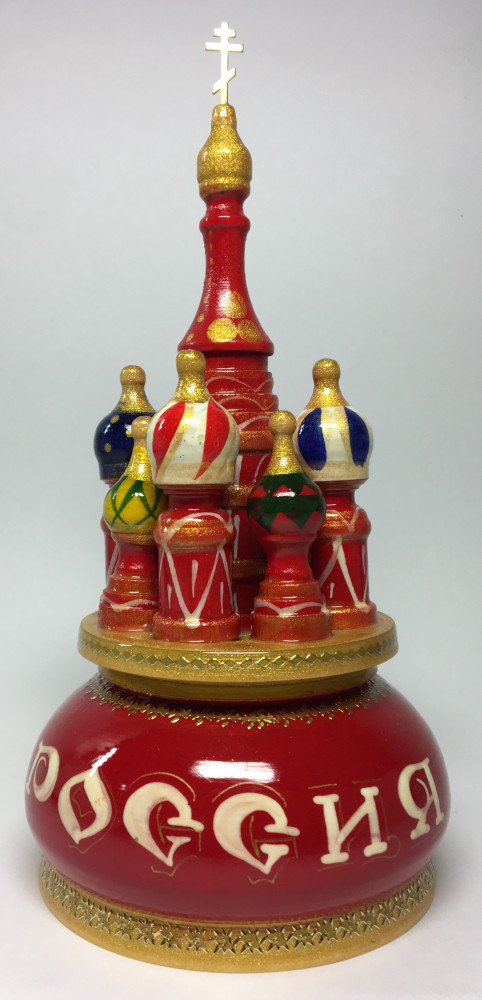 190 mm Saint Basil's Cathedral hand painted Wooden Music Box (by Nightingale Crafts)
