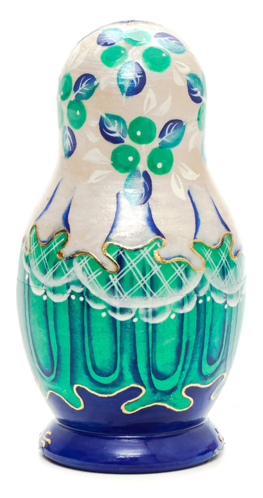 120 mm Man with a Woman hand painted on Wooden Matryoshka doll 5 pcs (by Skazka)